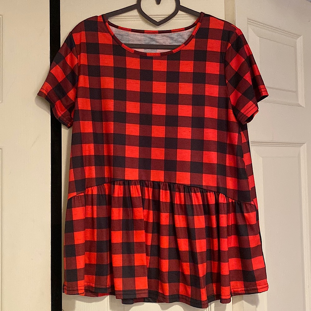 Plaid Babydoll Top